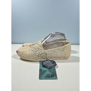 TOMS Classic Alpargata Natural Floral Lace Cream Slip On Shoes Women’s SZ 8 NWT